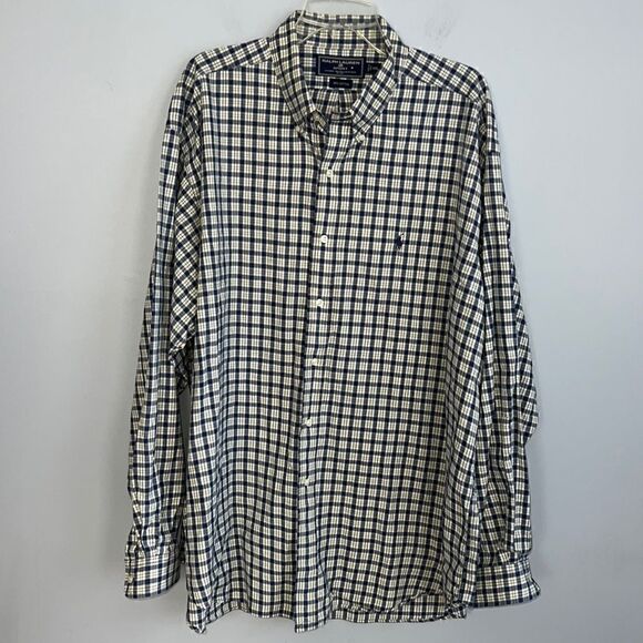Men’s Ralph Lauren Sport 2XL XXL oxford plaid vintage shirt big & tall - Picture 2 of 11